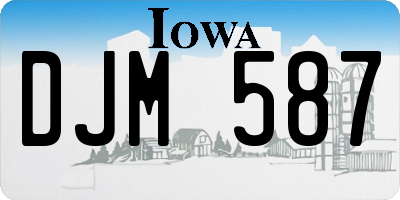IA license plate DJM587