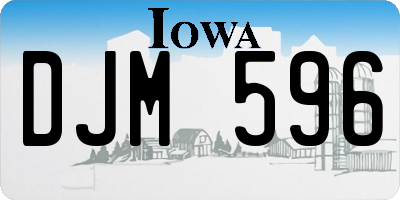 IA license plate DJM596