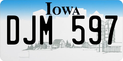 IA license plate DJM597
