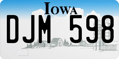 IA license plate DJM598