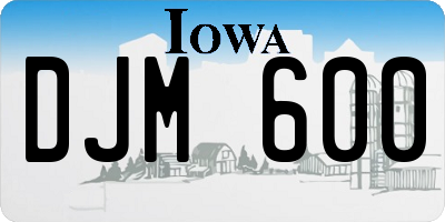 IA license plate DJM600