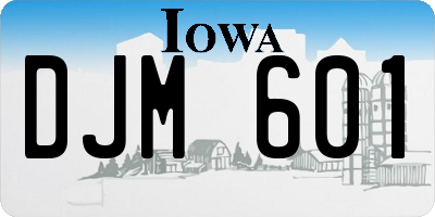 IA license plate DJM601