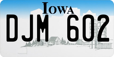 IA license plate DJM602