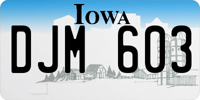 IA license plate DJM603