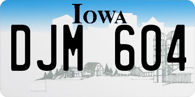 IA license plate DJM604
