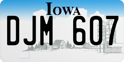 IA license plate DJM607