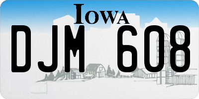 IA license plate DJM608