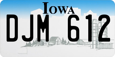 IA license plate DJM612