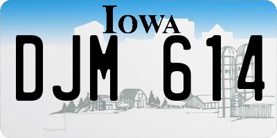 IA license plate DJM614