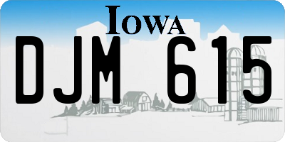 IA license plate DJM615
