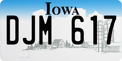 IA license plate DJM617