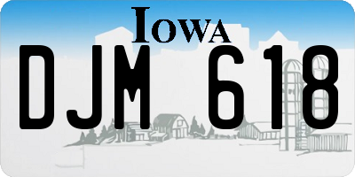 IA license plate DJM618