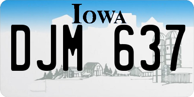 IA license plate DJM637