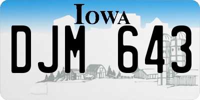 IA license plate DJM643
