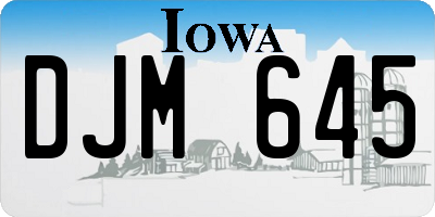 IA license plate DJM645