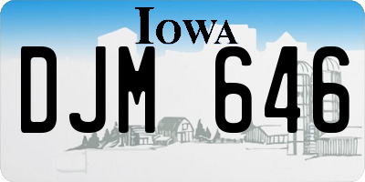 IA license plate DJM646