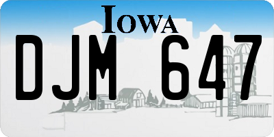 IA license plate DJM647