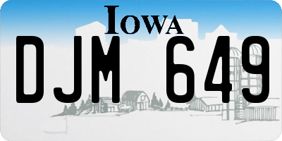 IA license plate DJM649