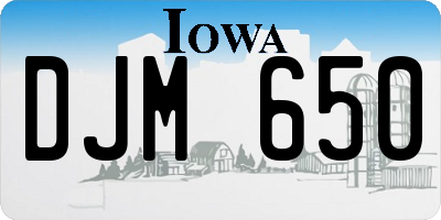 IA license plate DJM650