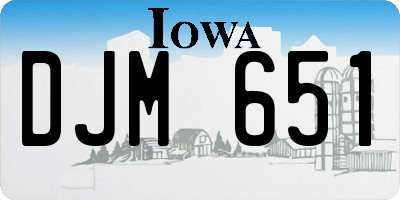 IA license plate DJM651