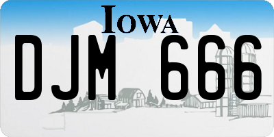IA license plate DJM666