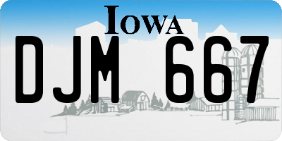 IA license plate DJM667