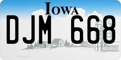 IA license plate DJM668
