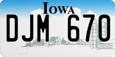 IA license plate DJM670
