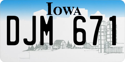 IA license plate DJM671