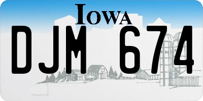 IA license plate DJM674