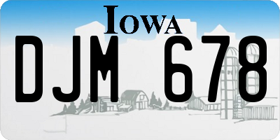 IA license plate DJM678