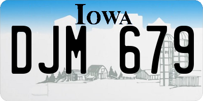 IA license plate DJM679