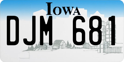 IA license plate DJM681