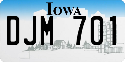 IA license plate DJM701