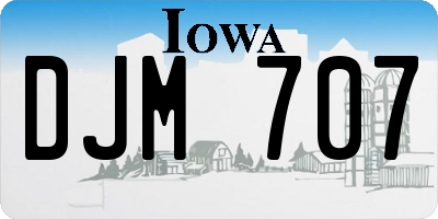 IA license plate DJM707