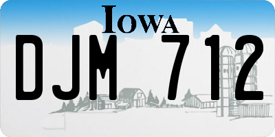 IA license plate DJM712