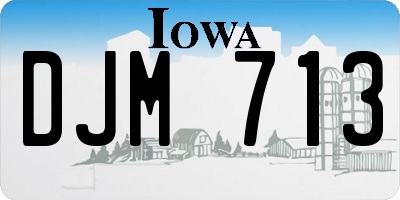 IA license plate DJM713
