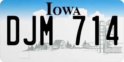 IA license plate DJM714