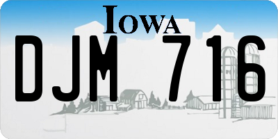 IA license plate DJM716