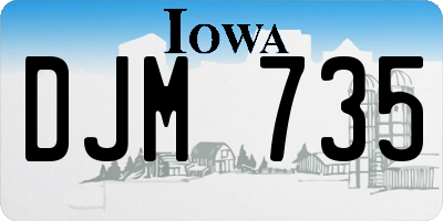 IA license plate DJM735