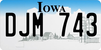 IA license plate DJM743