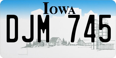 IA license plate DJM745