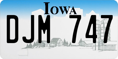 IA license plate DJM747