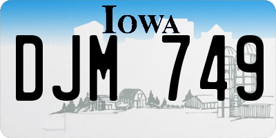 IA license plate DJM749