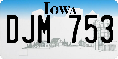 IA license plate DJM753