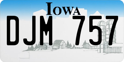 IA license plate DJM757
