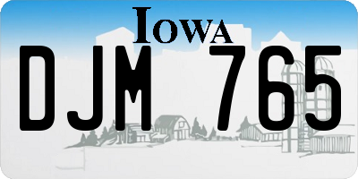 IA license plate DJM765