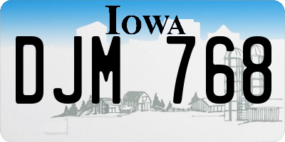 IA license plate DJM768