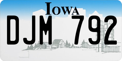 IA license plate DJM792