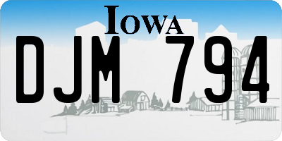 IA license plate DJM794